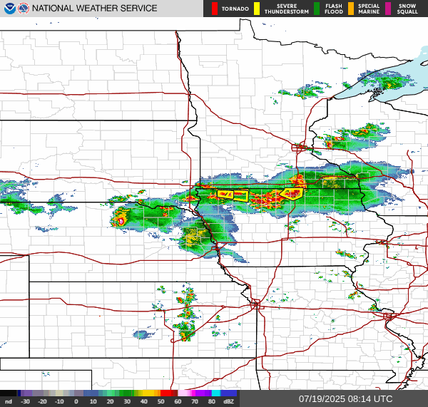 Weather radar map